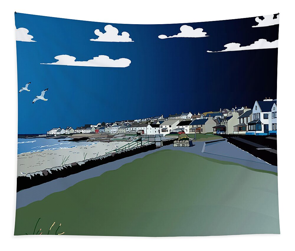 Portmahomack Tapestry featuring the digital art Portmahomack by John Mckenzie