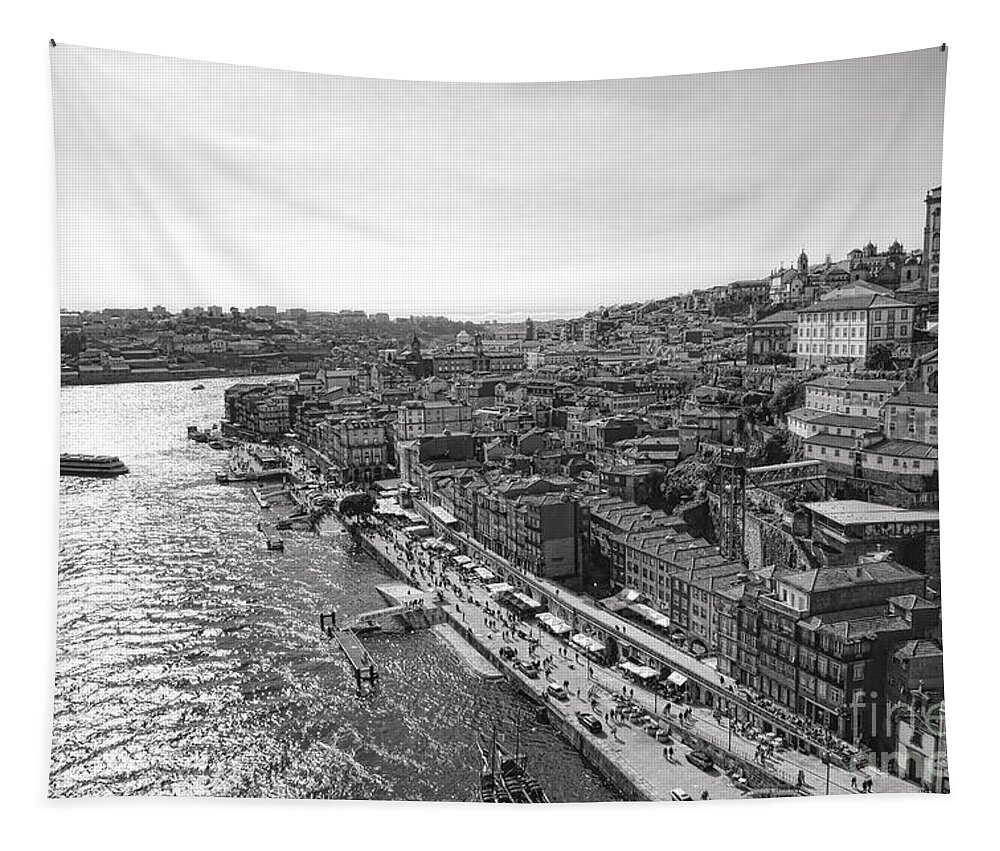 Porto Tapestry featuring the photograph Porto and the Rio Douro river by Olivier Le Queinec