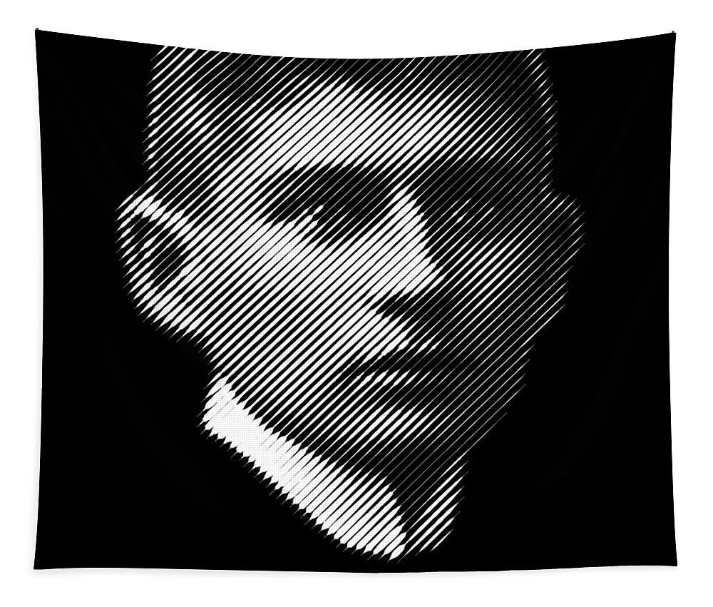 Sophisticated Tapestry featuring the digital art Portrait of a writer Franz Kafka  by Cu Biz