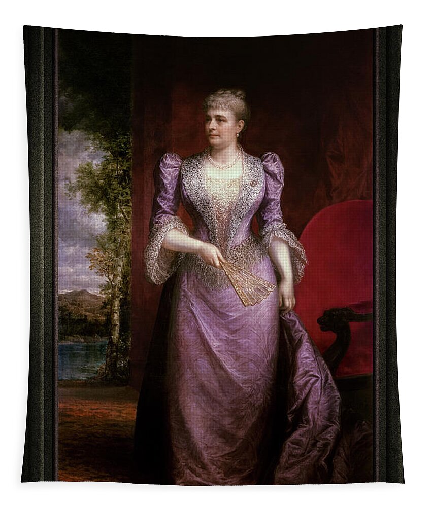 Caroline Scott Harrison Tapestry featuring the painting Portrait of Caroline Scott Harrison by Daniel Huntington Classical Art Old Masters Reproduction by Rolando Burbon