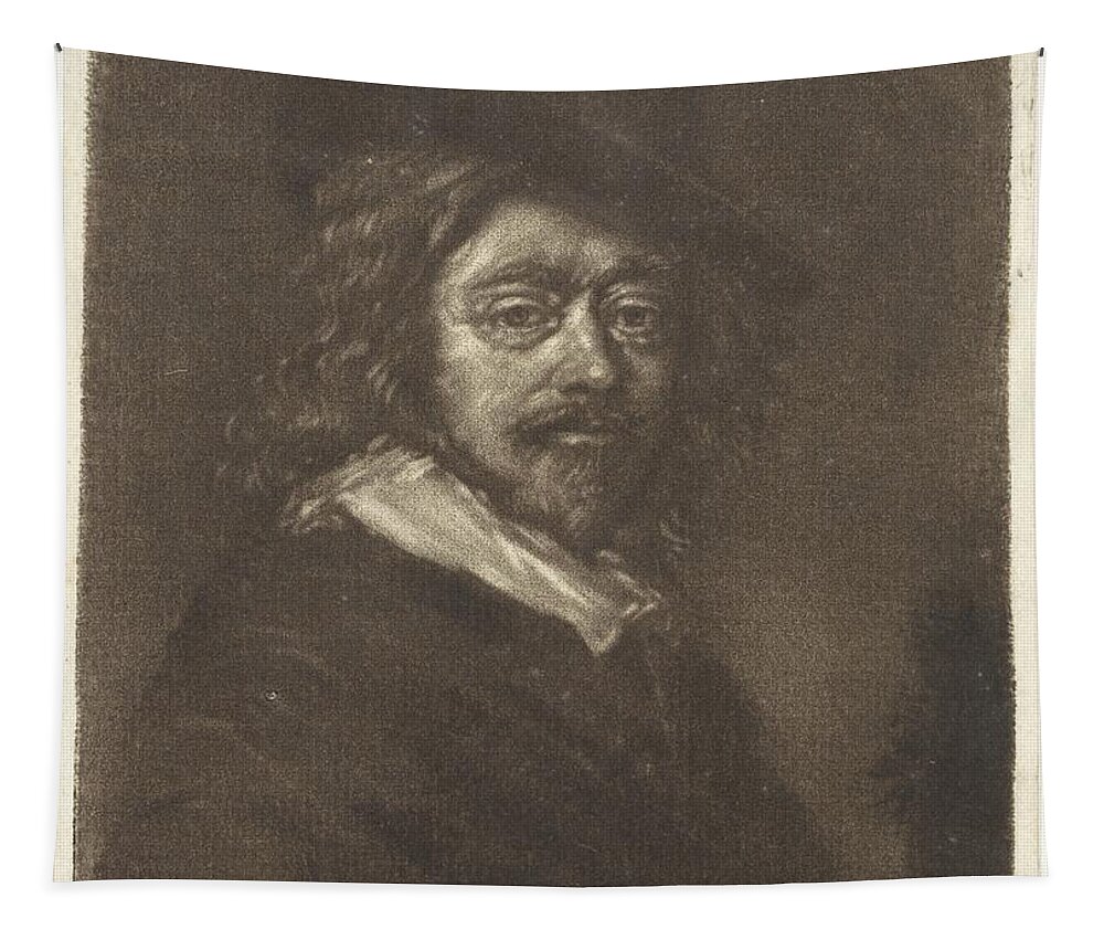 Vintage Tapestry featuring the painting Portrait of Frans Hals with a hat, Cornelis van Noorde by MotionAge Designs