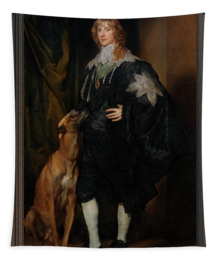 Portrait Of James Stuart Tapestry featuring the painting Portrait of James Stuart Duke of Richmond and Lenox by Anthony van Dyck by Rolando Burbon