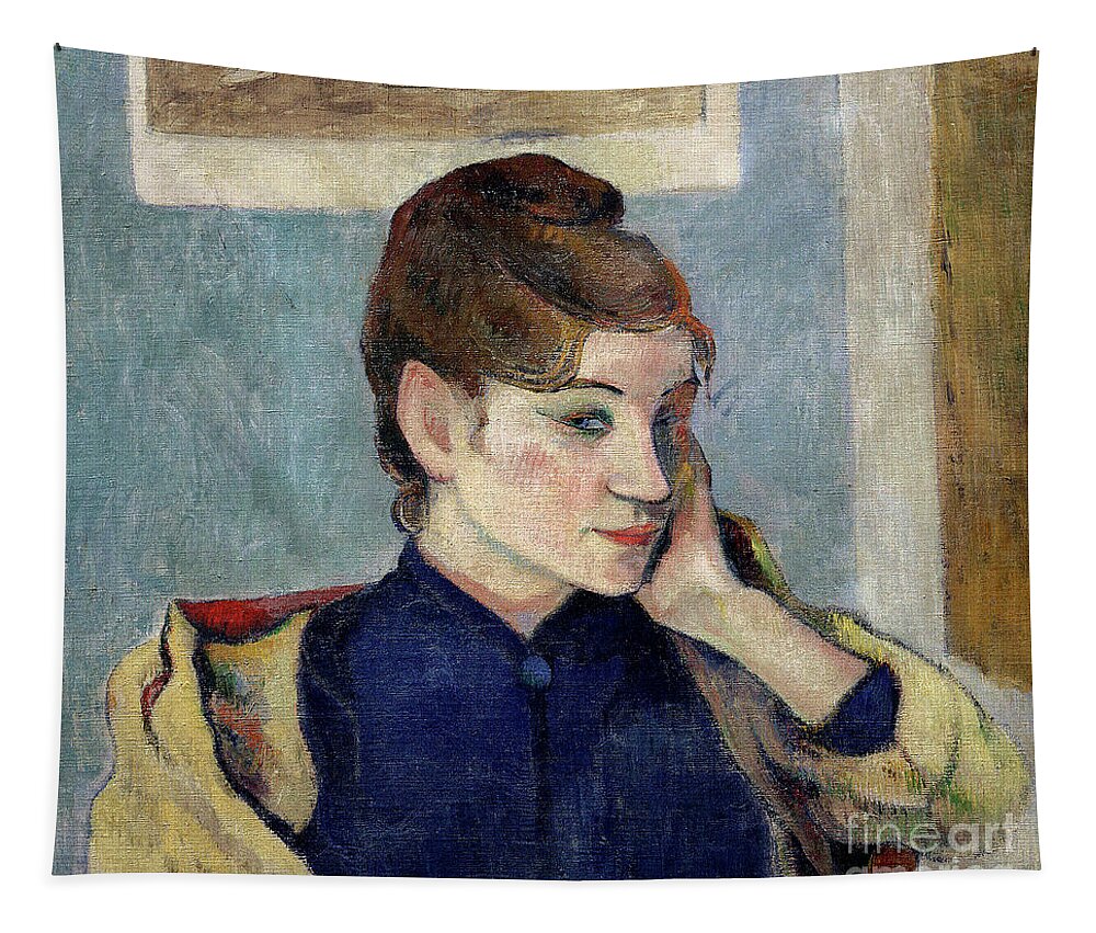 Portrait Of Madeleine Bernard Tapestry featuring the painting Portrait of Madeleine Bernard by Paul Gauguin