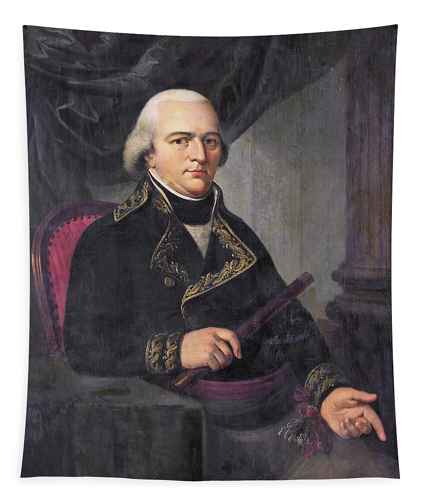 Attributed To Adriaan De Lelie Tapestry featuring the painting Portrait of Pieter Gerardus van Overstraten, Governor-General of the Dutch East Indies by Attributed to Adriaan de Lelie