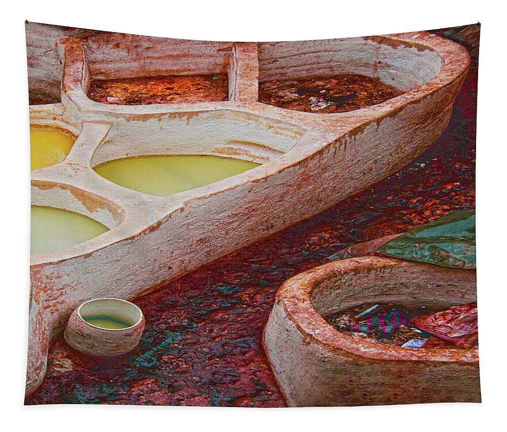 Colors Tapestry featuring the photograph Pots of Color by Edward Shmunes