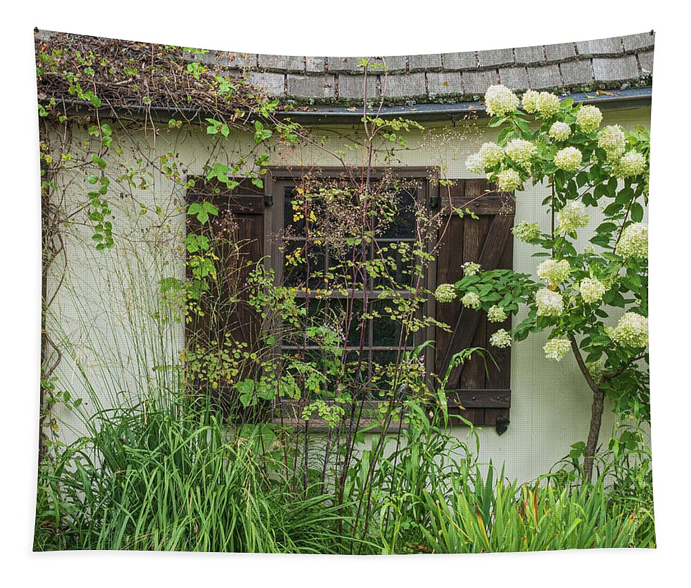 Architecture Tapestry featuring the photograph Potting Shed Window at Chanticleer by Kristia Adams
