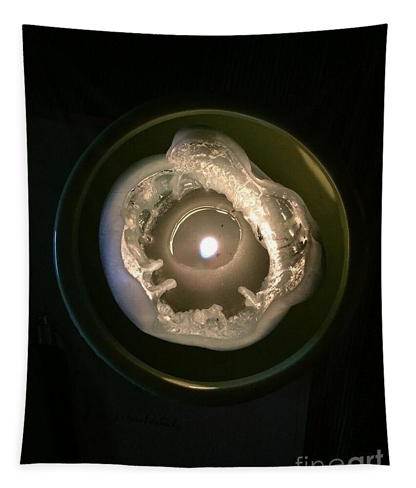 Circle Tapestry featuring the photograph PrayerCandle by Mary Kobet
