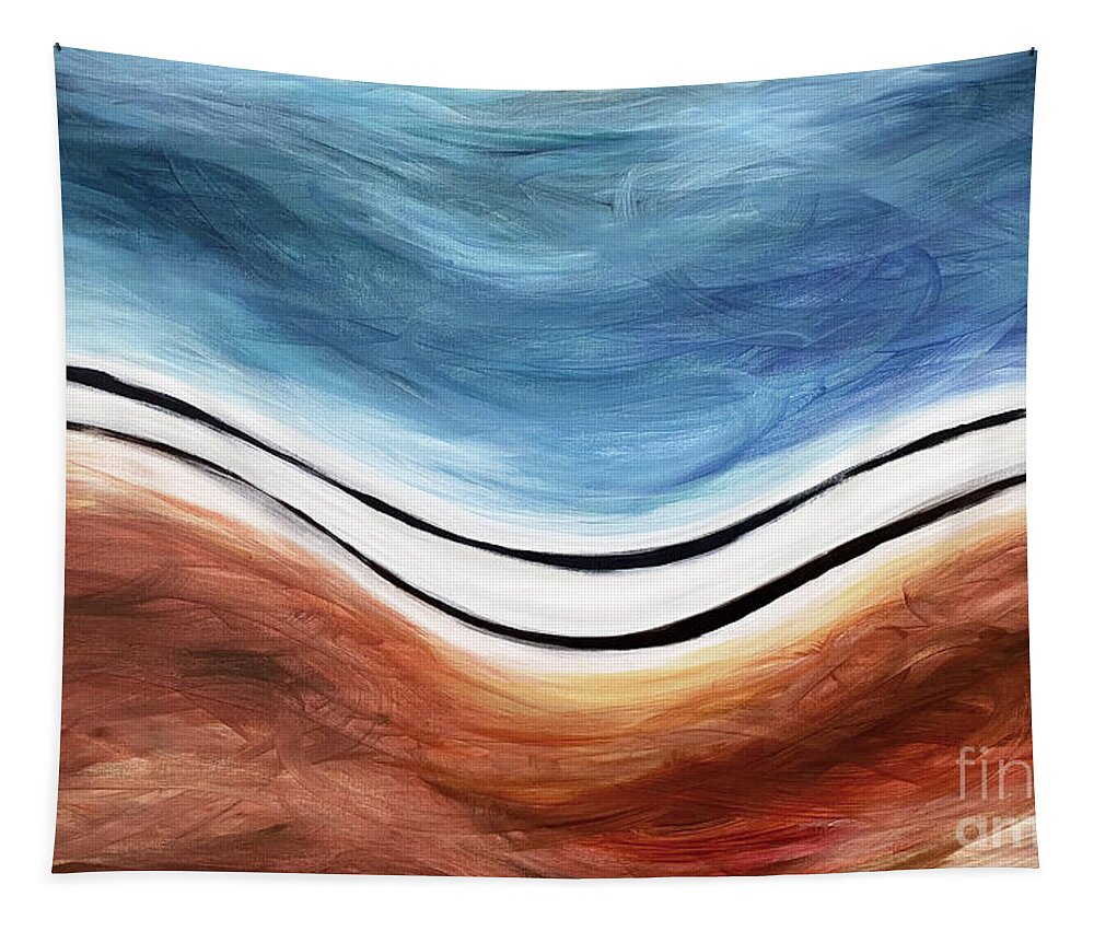 Abstract Tapestry featuring the painting Precipice by Pamela Schwartz