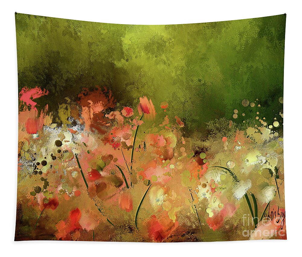 Corfu Tapestry featuring the digital art Pretty Flowers Of Corfu by Lois Bryan
