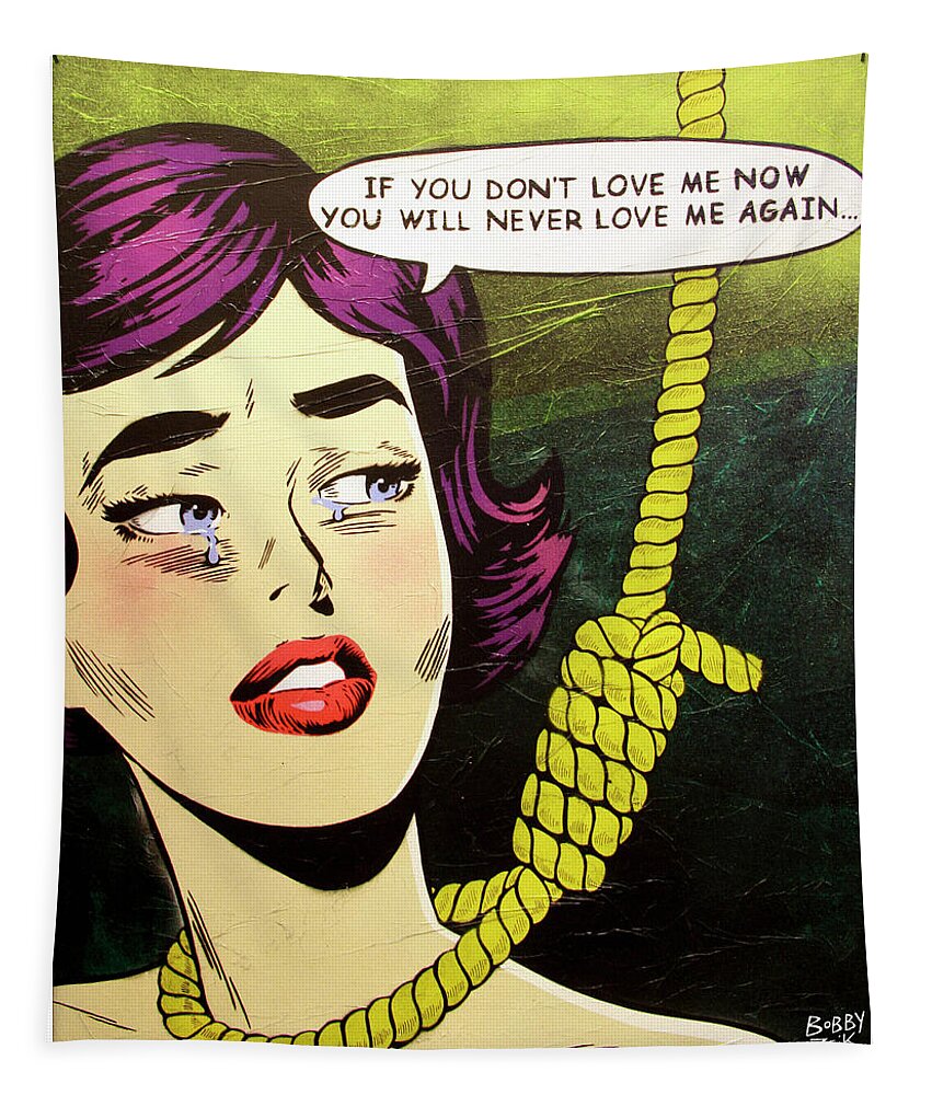 Pop Art Tapestry featuring the painting Pretty Noose by Bobby Zeik