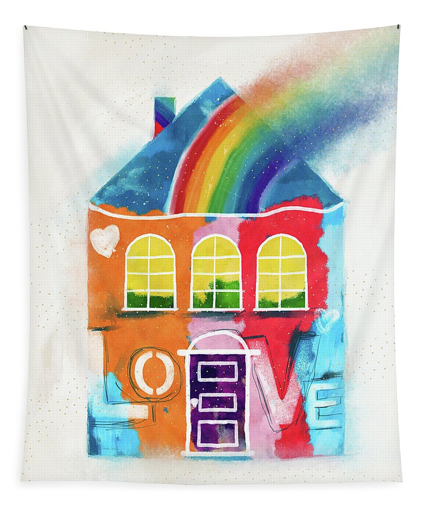 Love Tapestry featuring the mixed media Pride House- Art by Linda Woods by Linda Woods