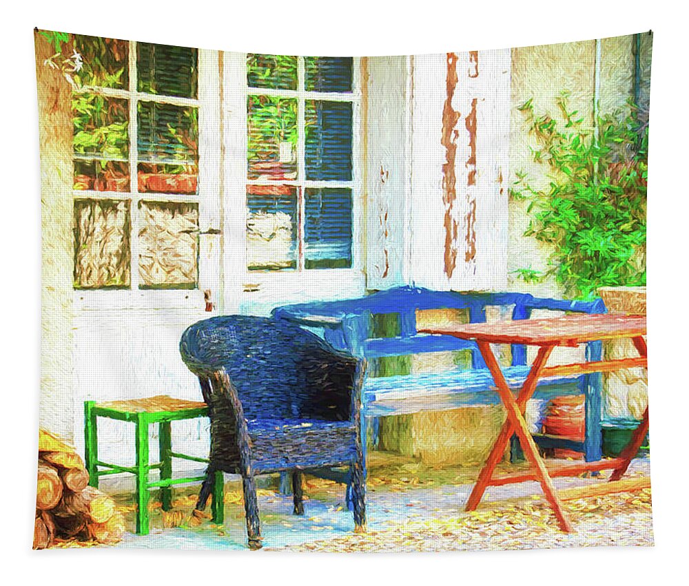 Porch Tapestry featuring the photograph Provence, France by Tatiana Travelways