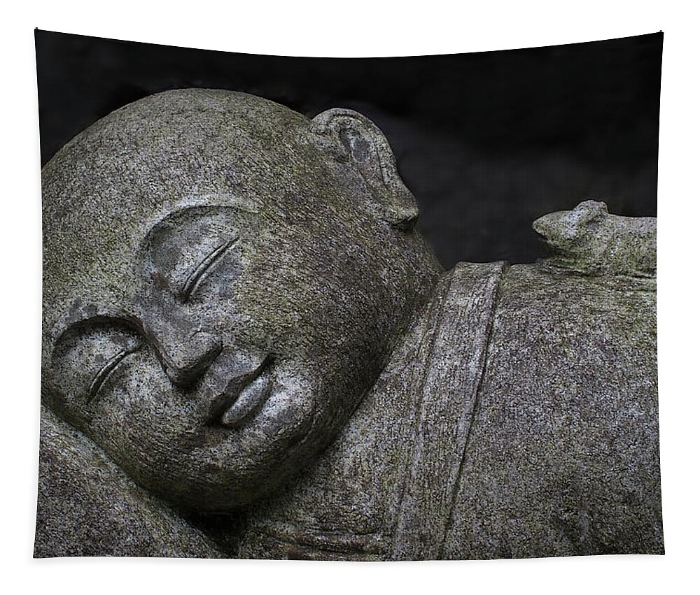 Souris Tapestry featuring the photograph Pssst... Wake up Buddha by Louise Tanguay