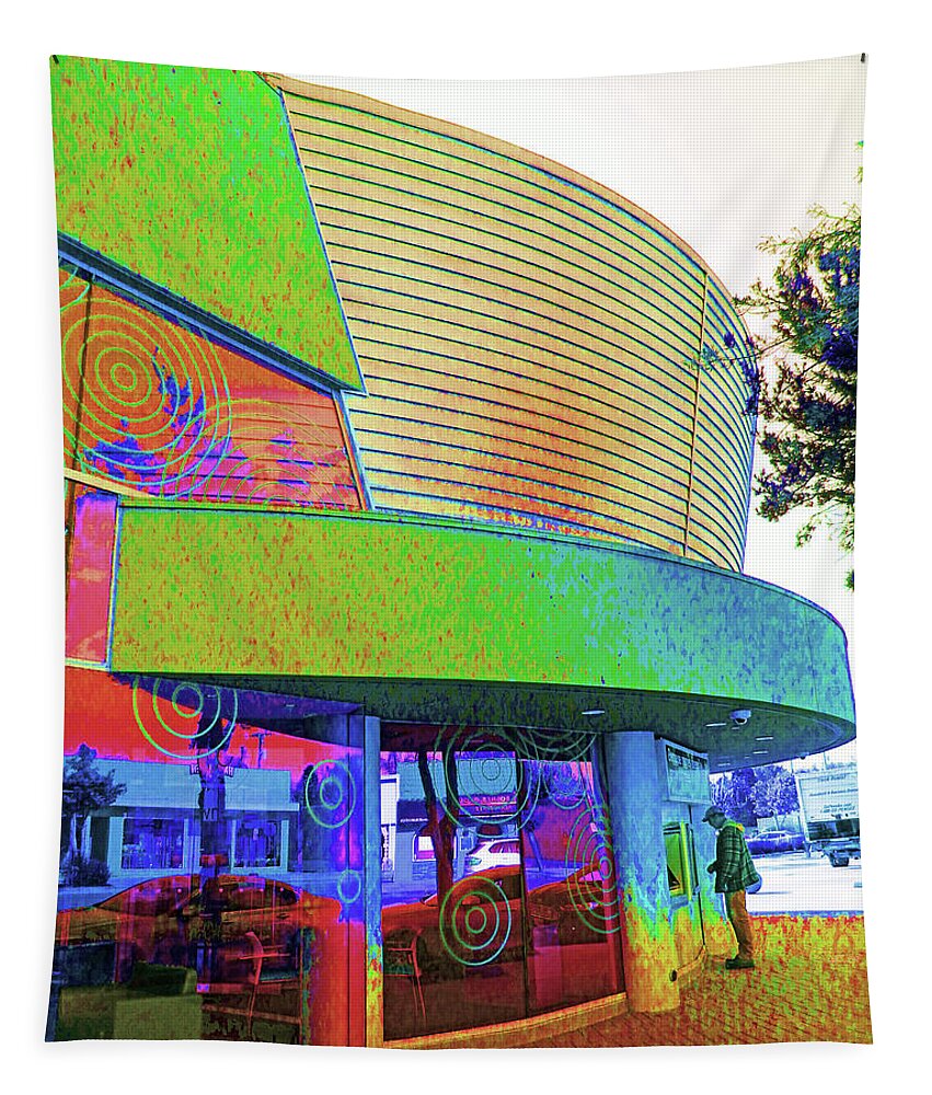 Architecture Tapestry featuring the photograph Psychedelic 60's Building by Andrew Lawrence