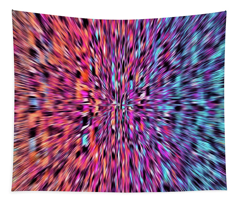 Abstract Tapestry featuring the digital art Psychedelic - Trippy Optical Illusion by Ronald Mills