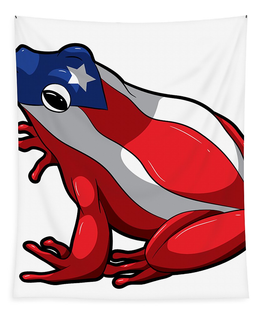 18x18 Puerto Rican Gifts by K Coqui Rico Frog Puerto Rican Flag Throw Pillow Multicolor