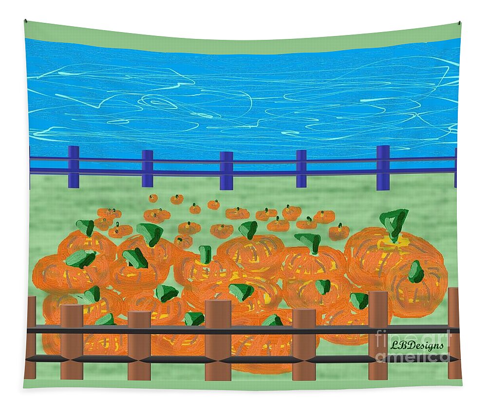 Keywords: “arts And Design”; Gallery; Images; “pumpkin Patch”; “ The Ranch”; “burgundy B.”; Quilting; “library”; Autumn Tapestry featuring the digital art Pumpkin Patch The Ranch by LBDesigns