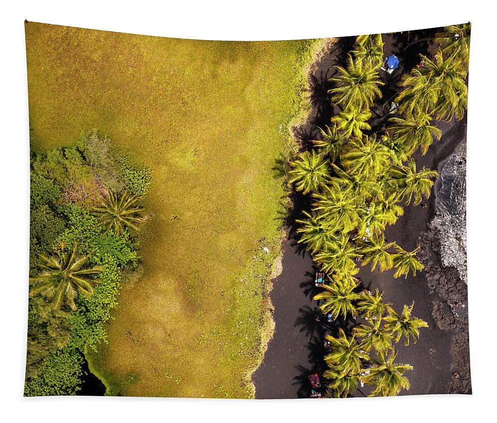Punaluu Beach Tapestry featuring the photograph Punaluu Beach by Christopher Johnson
