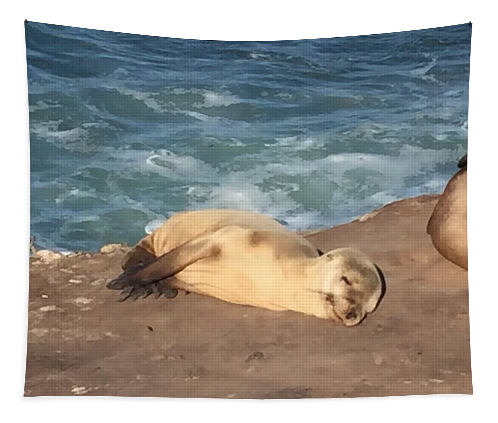 Seal Tapestry featuring the photograph Pure Contentment by Lisa White