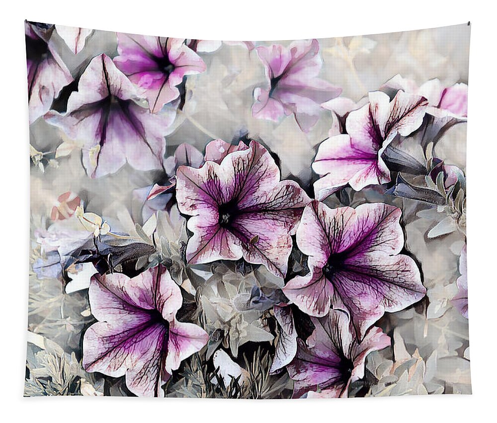 Flowers Tapestry featuring the painting Purple Flowers by Patricia Piotrak