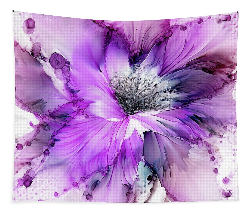 Flower Tapestry featuring the painting Purple Frills by Kimberly Deene Langlois