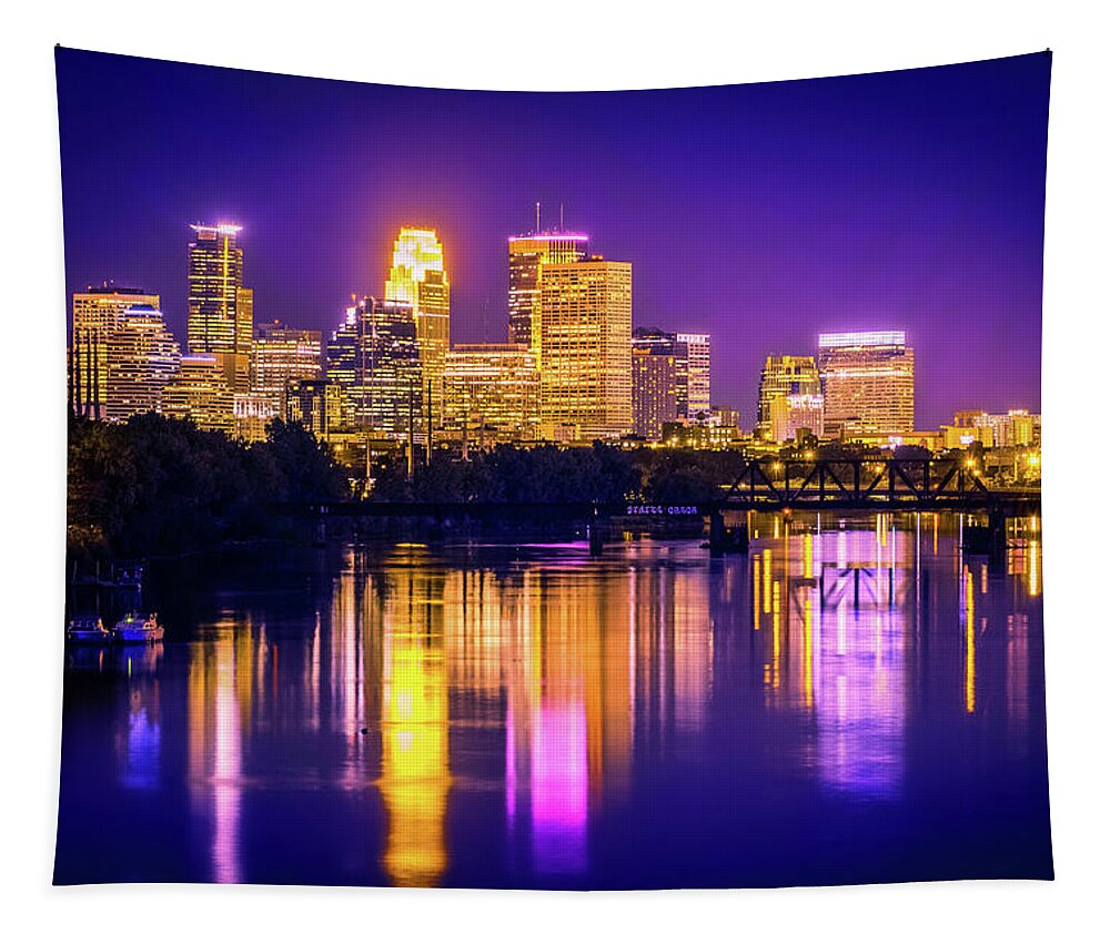  Tapestry featuring the photograph Purple Haze Minneapolis by Nicole Engstrom