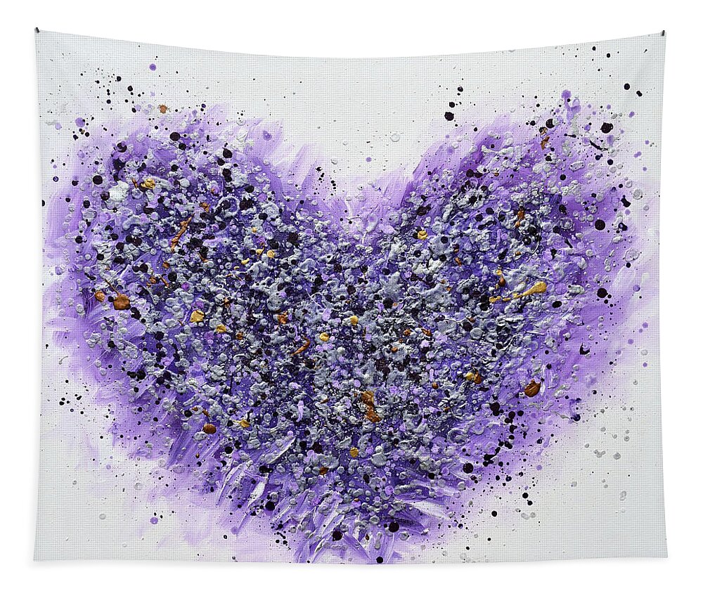 Heart Tapestry featuring the painting Purple Heart by Amanda Dagg