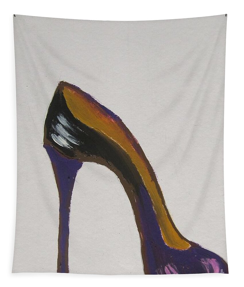 Pump Tapestry featuring the painting Purple Pump by Jennylynd James