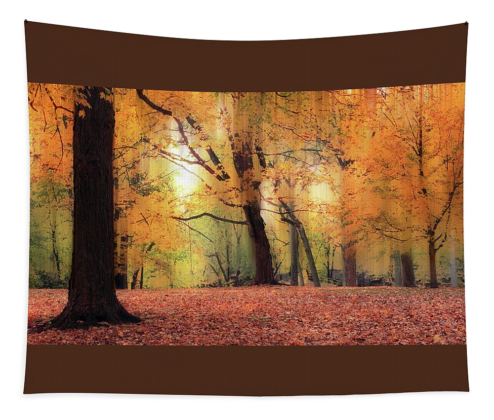 Autumn Tapestry featuring the photograph October Woodland Foliage by Jessica Jenney
