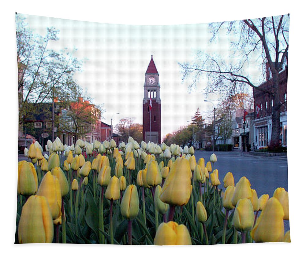 Niagara Tapestry featuring the photograph Queen Street Tulip Blvd - Niagara on the Lake by Kenneth Lane Smith