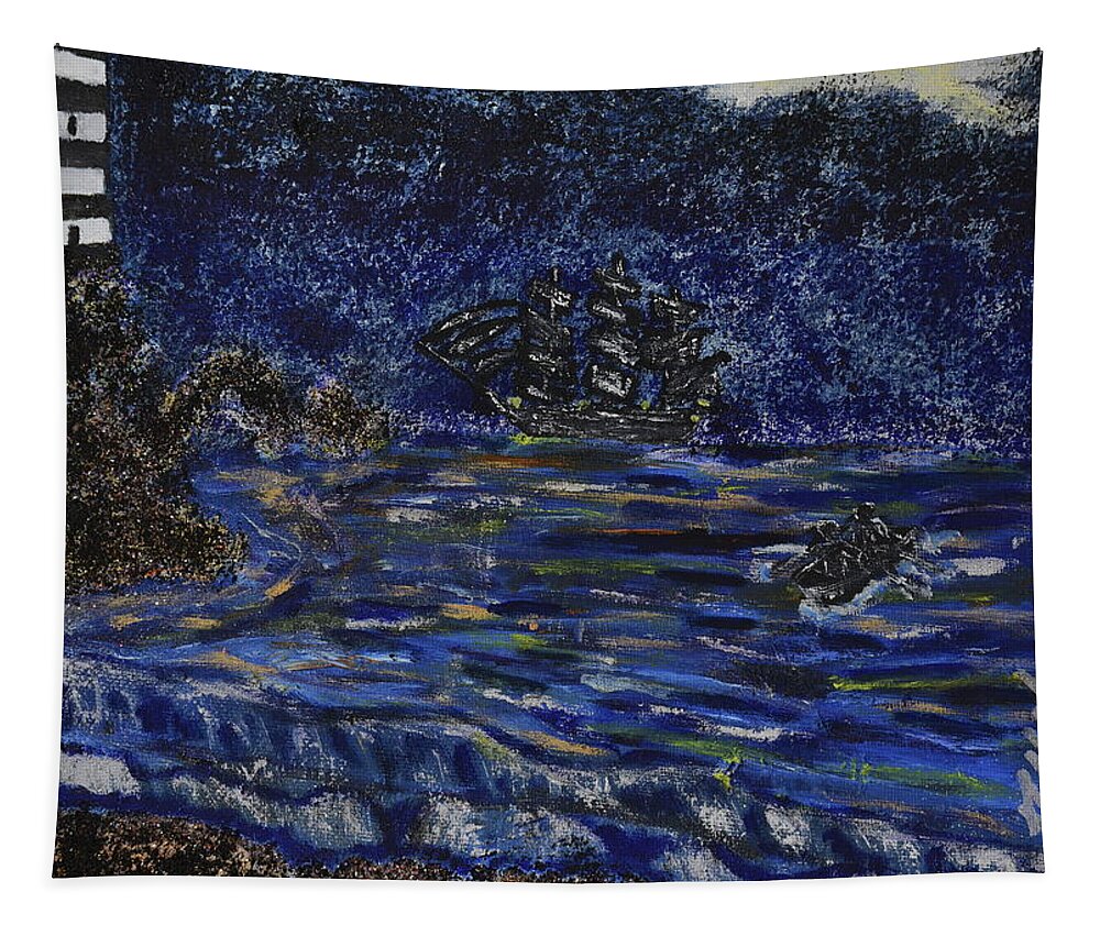 England Tapestry featuring the mixed media Quiet Tides by David Westwood