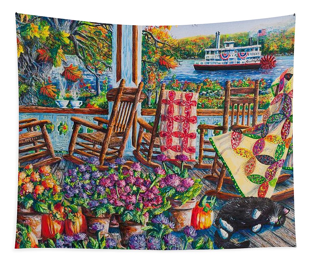 Autumn Tapestry featuring the painting Quilting Around Chautauqua by Diane Phalen