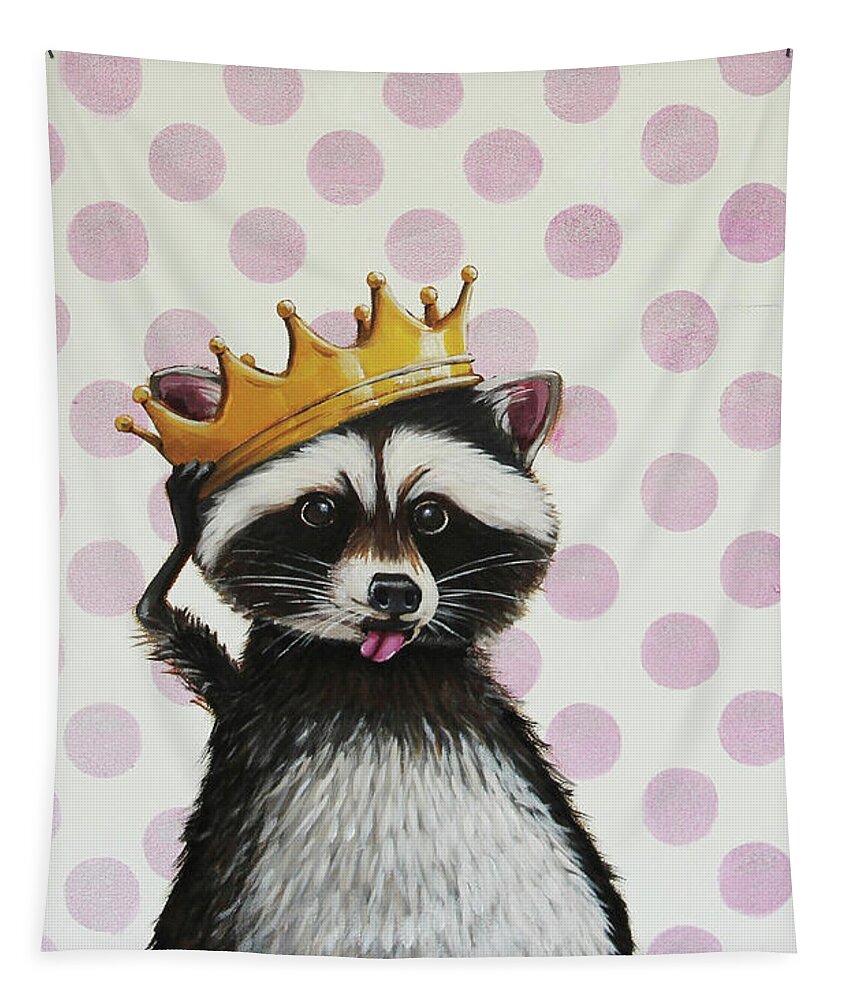 Raccoon Tapestry featuring the painting Raccoon by Lucia Stewart