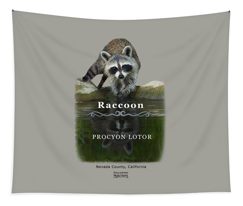 Racoon Tapestry featuring the digital art Racoon by Lisa Redfern