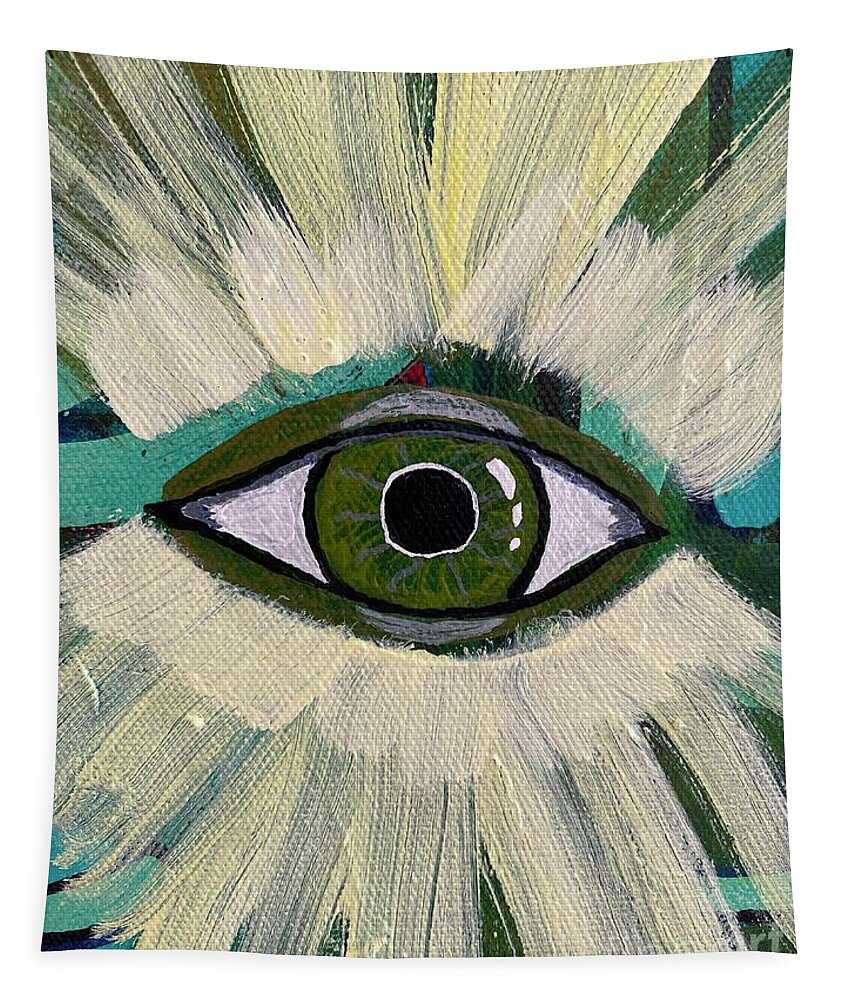 #eye #vision #radiance #access Tapestry featuring the painting Radiant Vision by Sylvia Becker-Hill