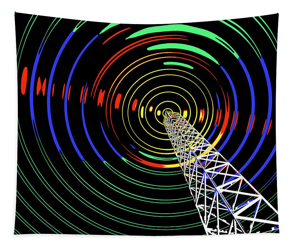Aerial Tapestry featuring the digital art Radio Waves from Tower 12 var 9 by Russell Kightley
