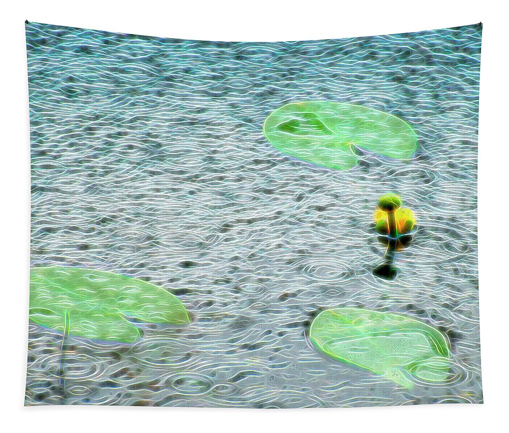 Lily Pads Tapestry featuring the photograph Rain On My Pad by Pamela Dunn-Parrish