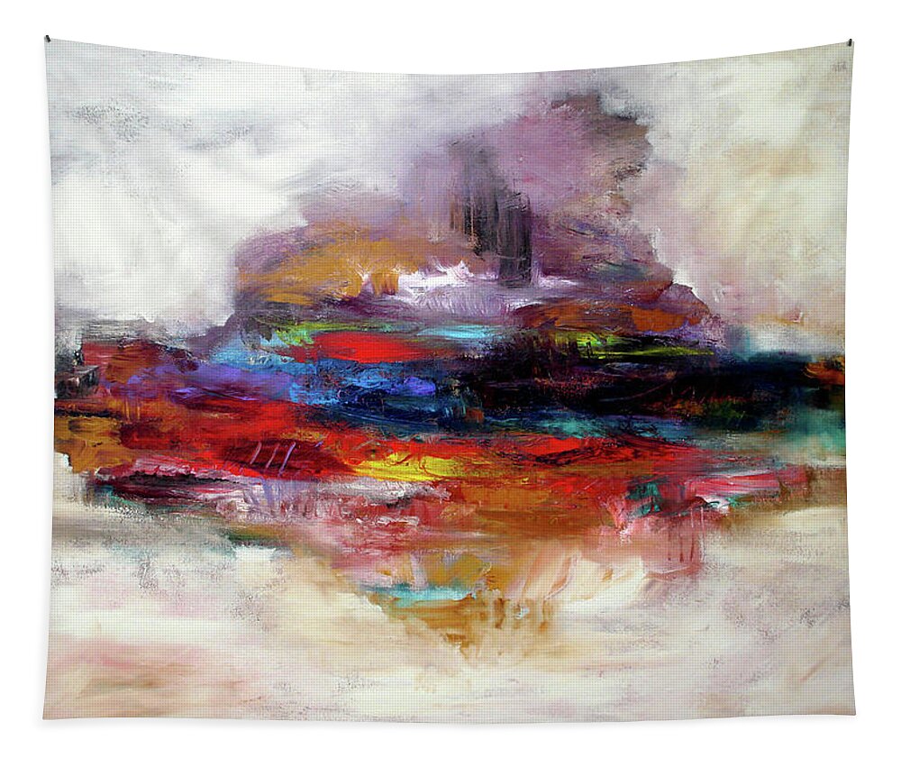 Abstract Tapestry featuring the painting Rain Sonata by Jim Stallings