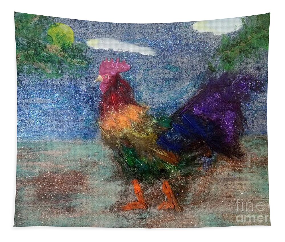 Lgbtq Tapestry featuring the mixed media Rainbow Cock by David Westwood