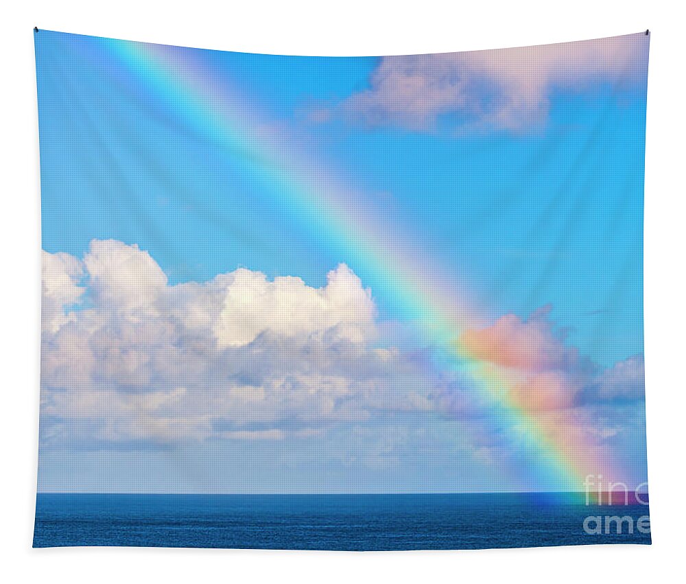 Rainbow Tapestry featuring the photograph Rainbow in Guam by Rich Cruse