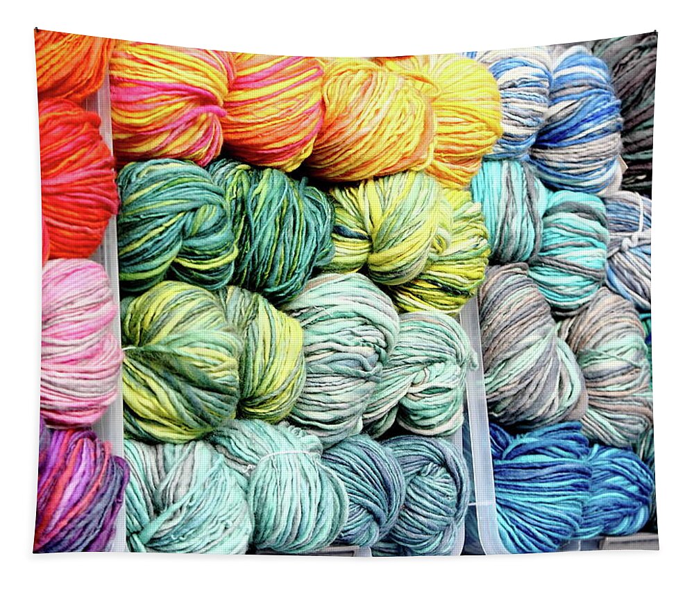 Yarn Tapestry featuring the photograph Rainbow Of Color by Lens Art Photography By Larry Trager