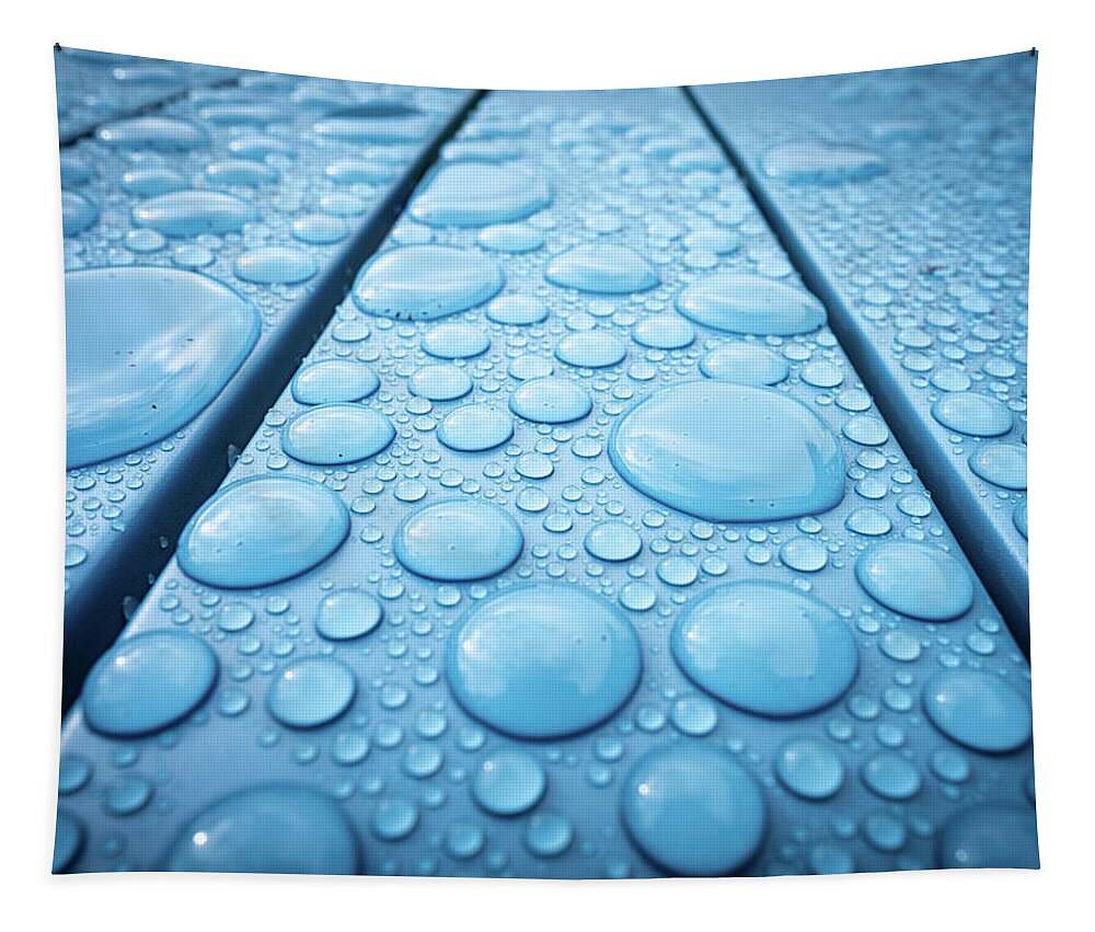 Rain Tapestry featuring the photograph Raindrops 2 by Nigel R Bell