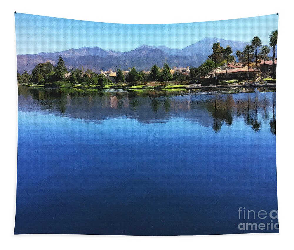 Orange County Tapestry featuring the photograph Rancho Santa Margarita Lake by Brian Watt
