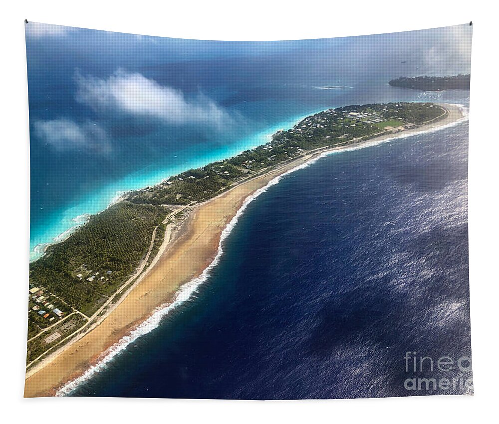 Rangiroa Tapestry featuring the photograph Rangiroa From The Air by Diane Macdonald