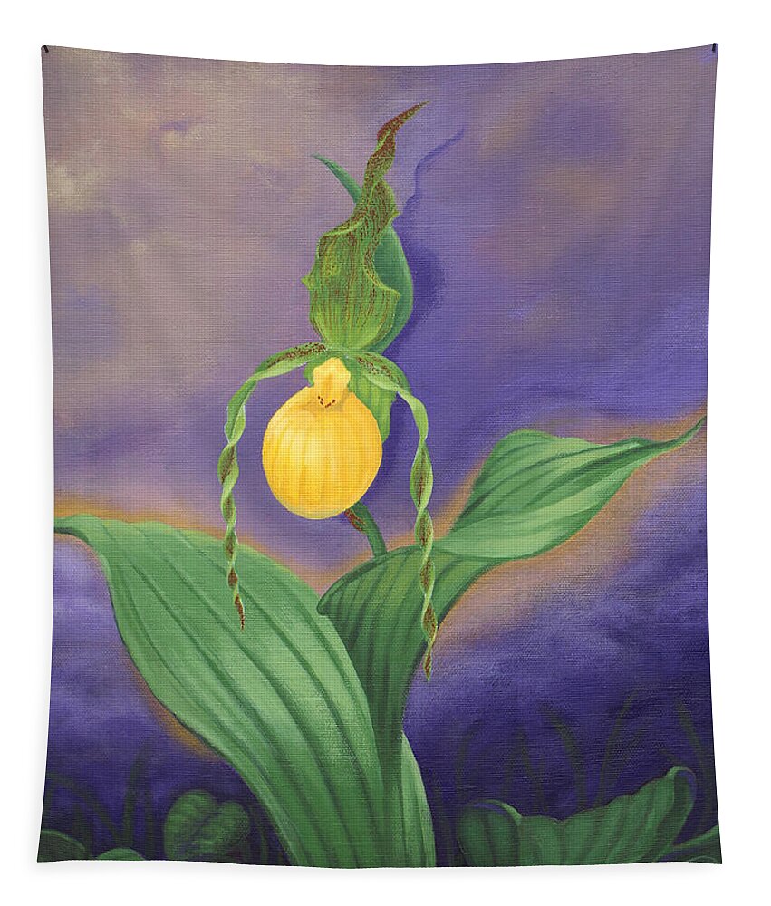 Flower Tapestry featuring the painting Rare Appalachian Beauty by Adrienne Dye
