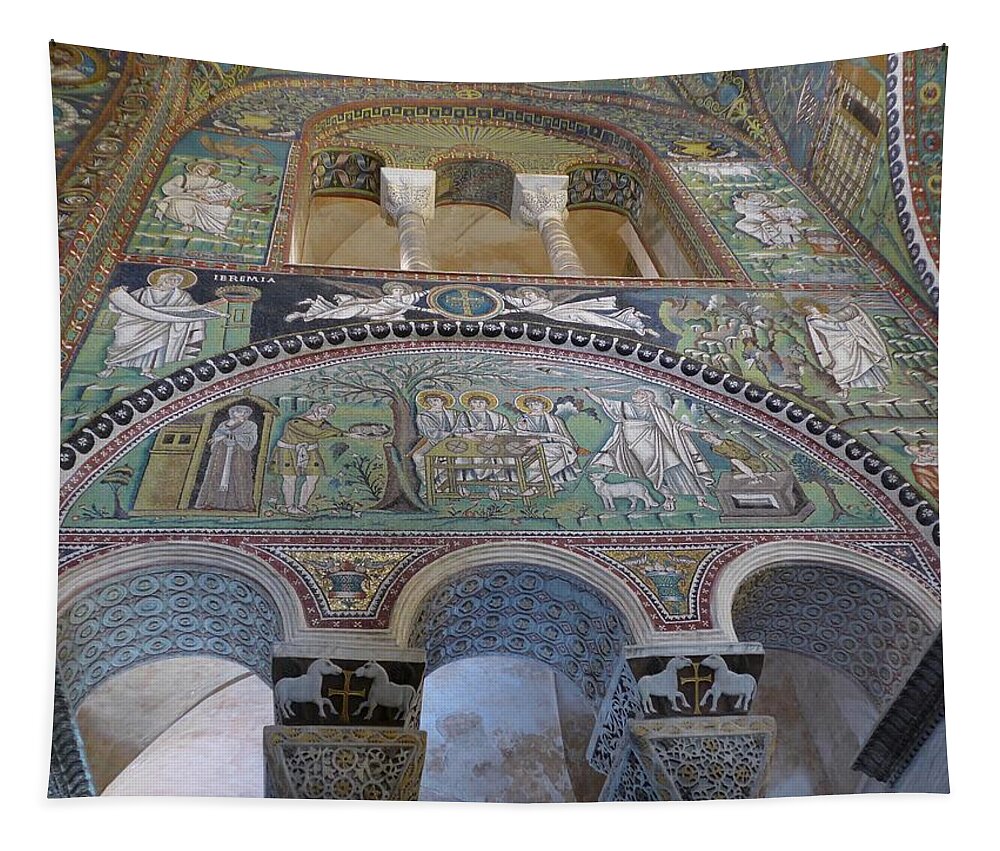Basilica De San Vitale Tapestry featuring the photograph Ravenna 3 by Lisa Mutch