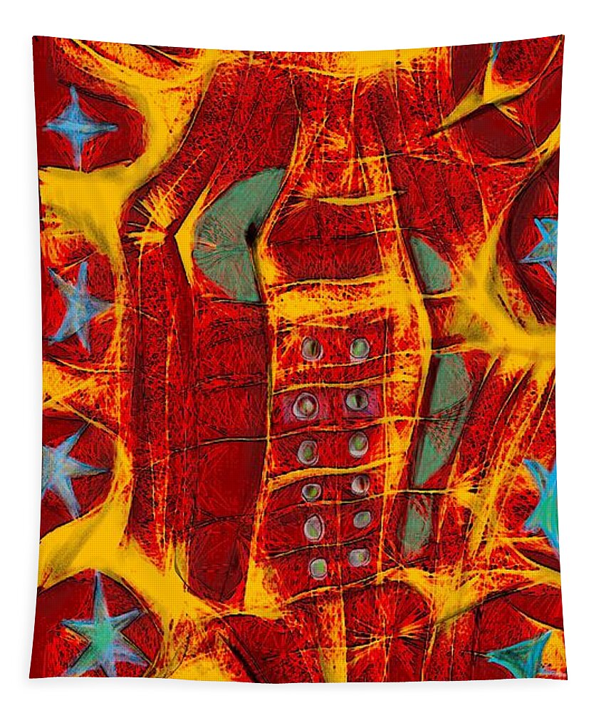 Yellow Tapestry featuring the digital art Raw skin by Ljev Rjadcenko