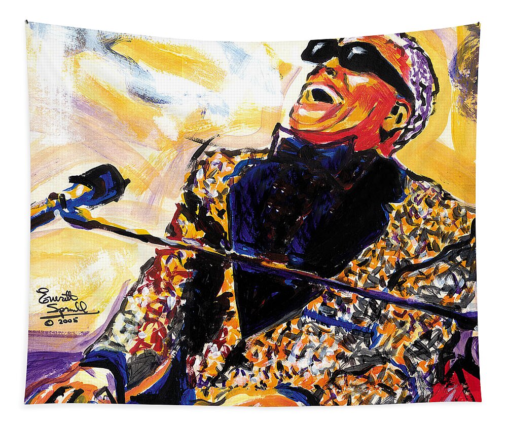 Everett Spruill Tapestry featuring the painting Ray Charles by Everett Spruill