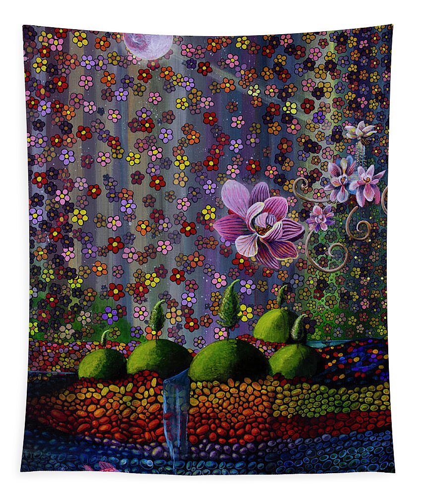  Tapestry featuring the painting Rays of Violet by Mindy Huntress