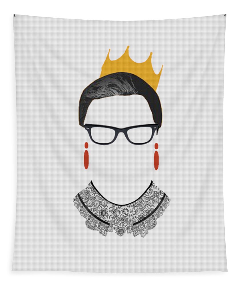 Ruth Bader Ginsburg Tapestry featuring the painting RBG Ruth Bader Ginsburg Drawing by Tony Rubino
